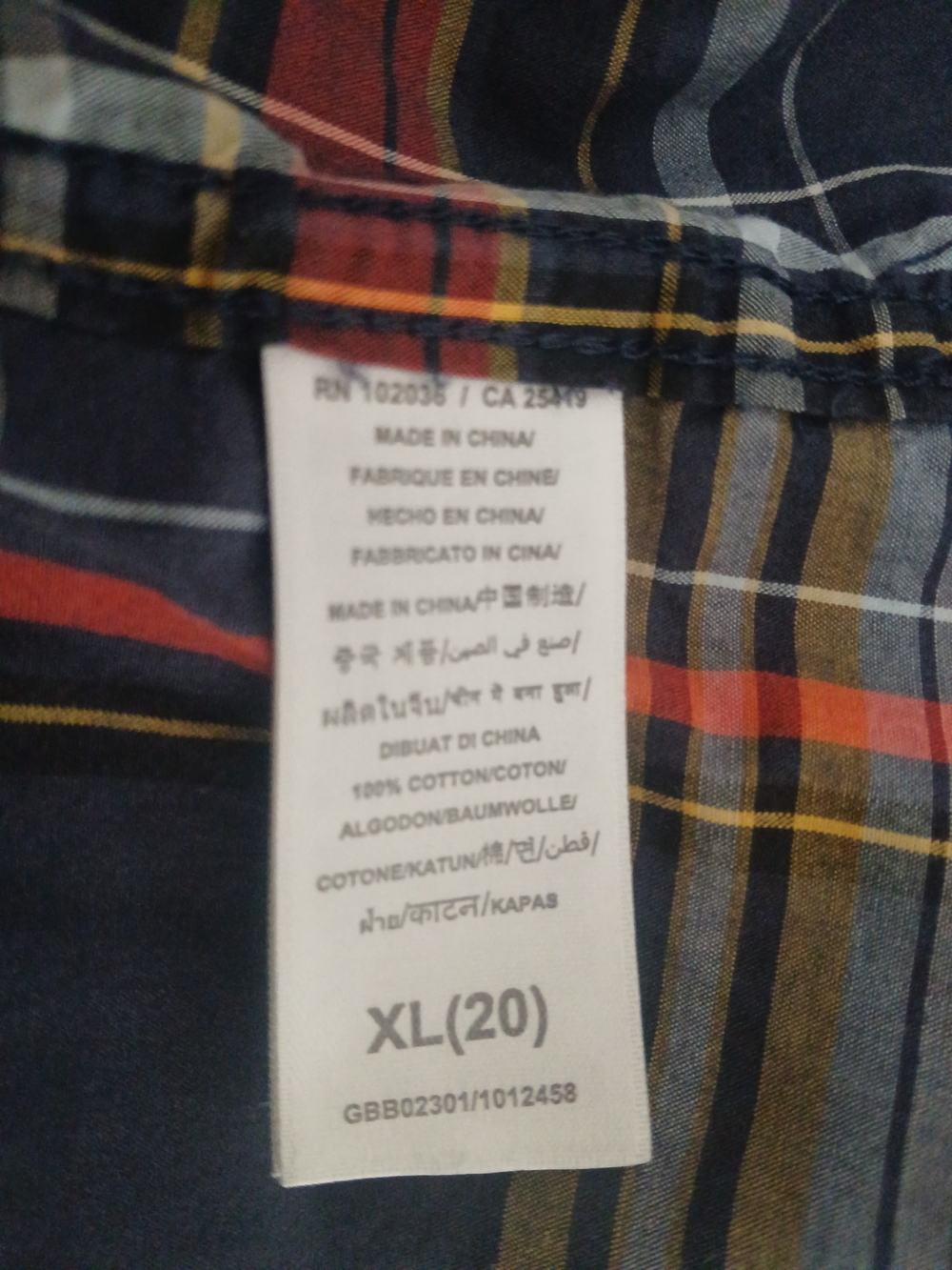Guess Men's Plaid Button-Down Shirt in Navy, Red & Yellow - Picture 14 of 14